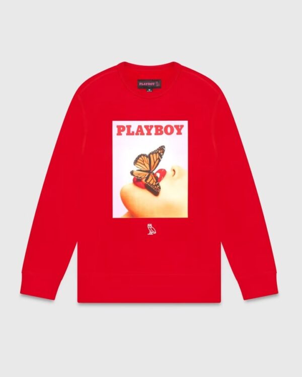 Ovo® x Playboy Butterfly Crewneck Sweatshirt Red